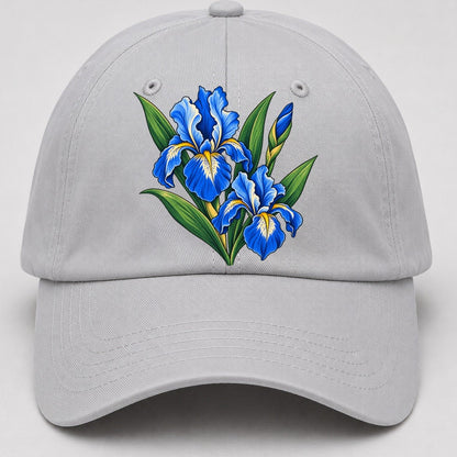 Quebec Blue Flag Iris Canada Cultural Icons Baseball Cap – Light Gray