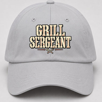 Grill Sergeant American Wit Baseball Cap – Light Gray