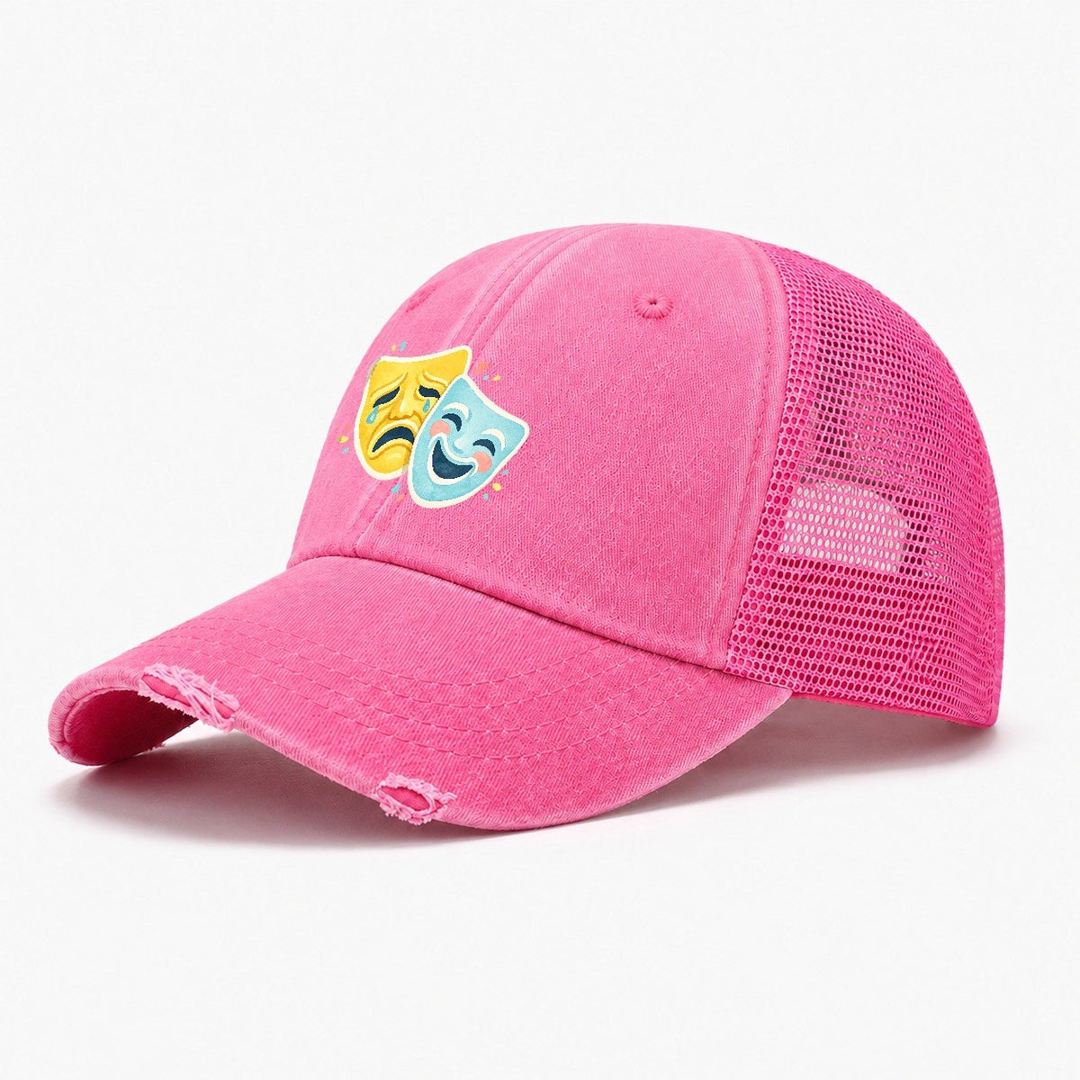 Black Labrador Portrait Washed Trucker Hat – Rose