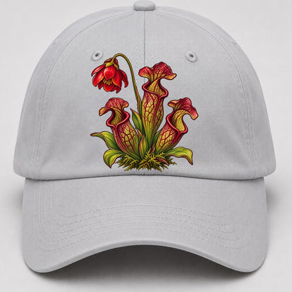 Newfoundland And Labrador Purple Pitcher Plant Canada Cultural Icons Baseball Cap – Light Gray