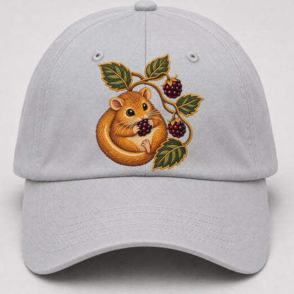 British Hedgerow Dormouse And Blackberries Uk Culture Heritage Baseball Cap – Light Gray