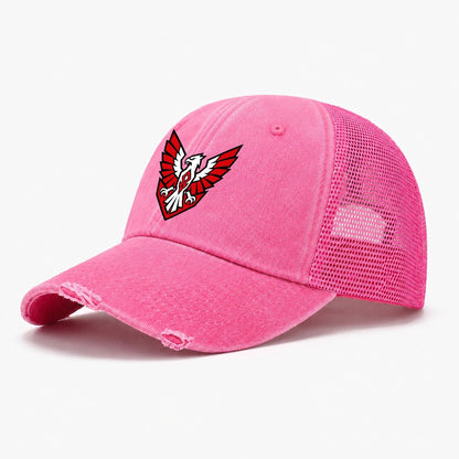 Indonesia Minimal Emblem Country Logos Washed Trucker Hat – Rose