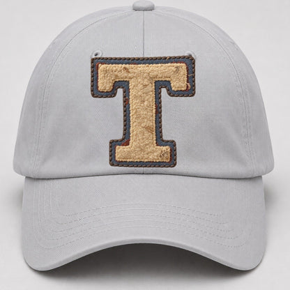 Varsity Chenille T Monogram Baseball Cap – Light Gray