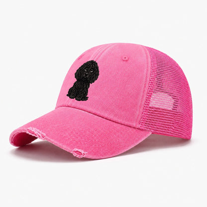 Puli Sitting Sweetheart Washed Trucker Hat – Rose