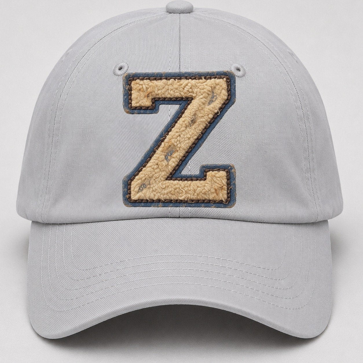 Varsity Chenille Z Monogram Baseball Cap – Light Gray