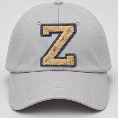 Varsity Chenille Z Monogram Baseball Cap – Light Gray