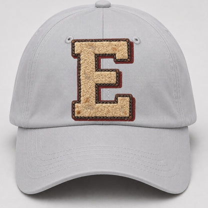 Varsity Chenille E Monogram Baseball Cap – Light Gray