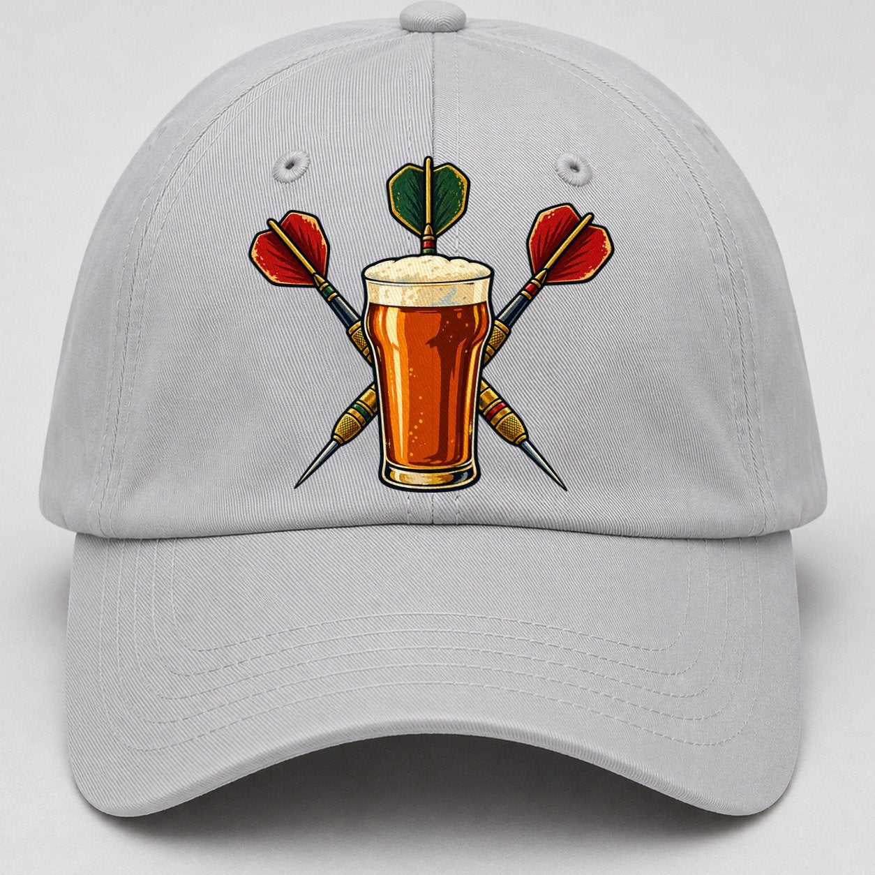 Pub Darts And Unbranded Pint Uk Culture Heritage Baseball Cap – Light Gray