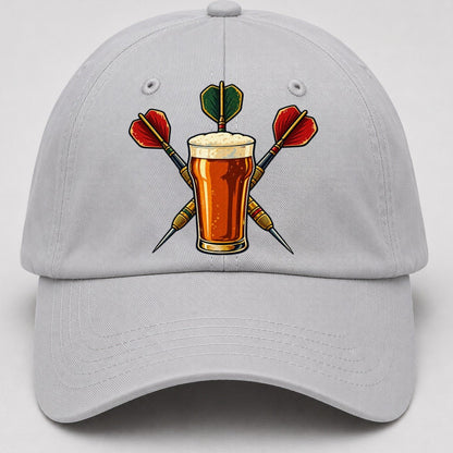 Pub Darts And Unbranded Pint Uk Culture Heritage Baseball Cap – Light Gray