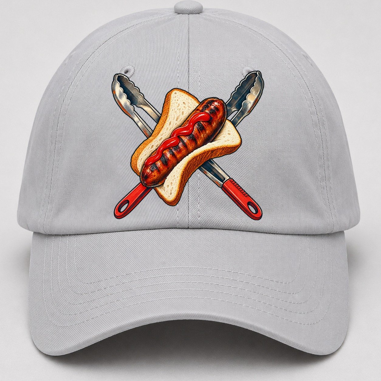 Sausage Sizzle Bread And Tongs Australia Cultural Icons Baseball Cap – Light Gray