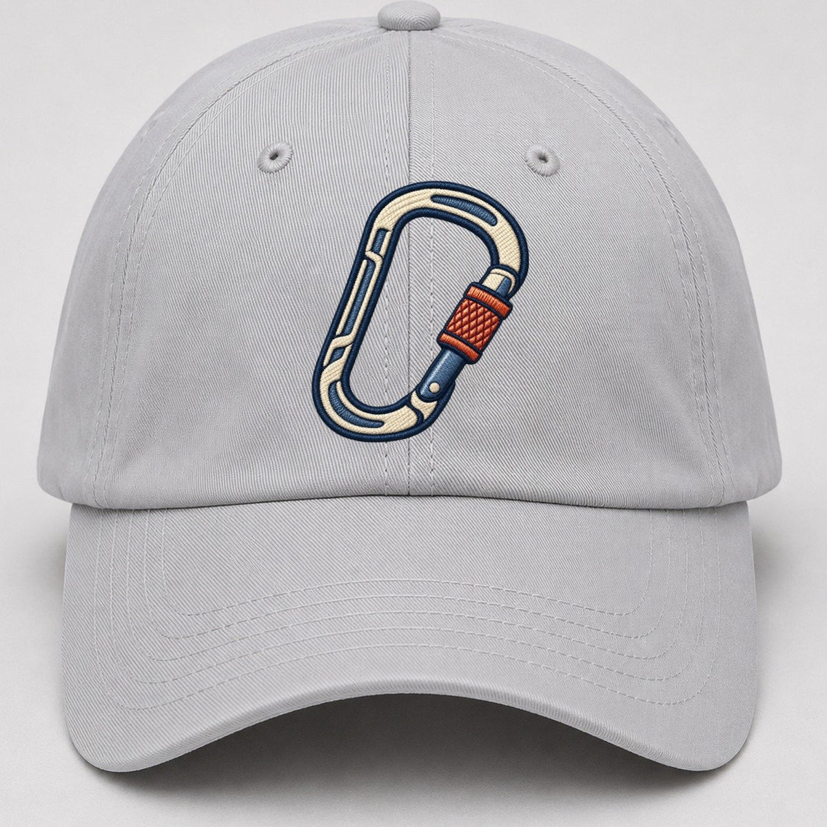 Climbing Carabiner Tiny Solo Marks Baseball Cap – Light Gray