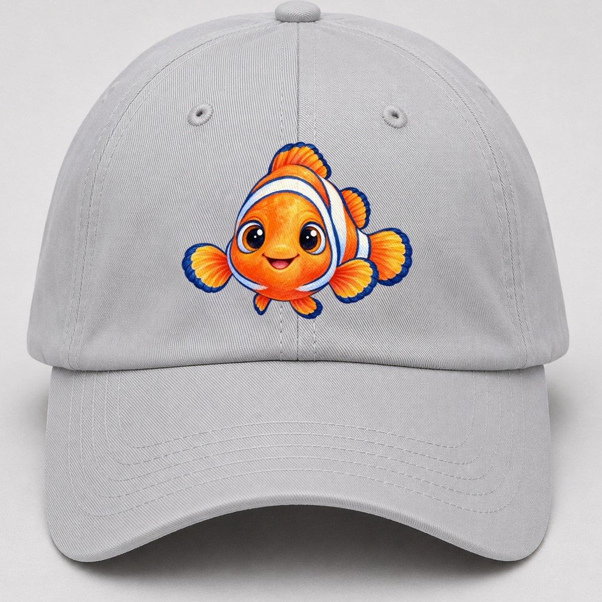 Clownfish Symmetric Hello Sea Sprite Baseball Cap – Light Gray
