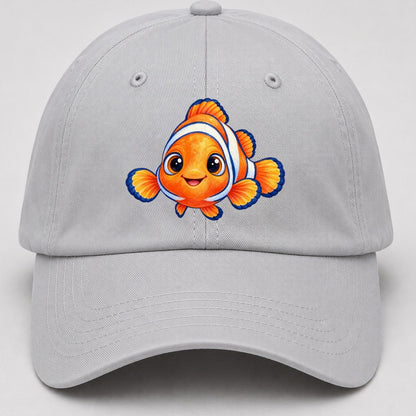 Clownfish Symmetric Hello Sea Sprite Baseball Cap – Light Gray