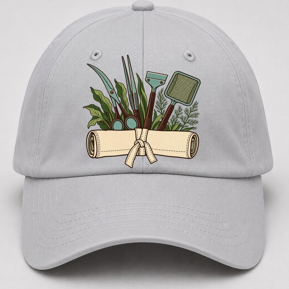 Aquarium Tool Roll Aquarium Keeping Baseball Cap – Light Gray