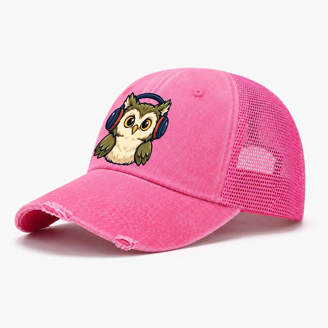 Night Watch Owl Amateur Radio Washed Trucker Hat – Rose