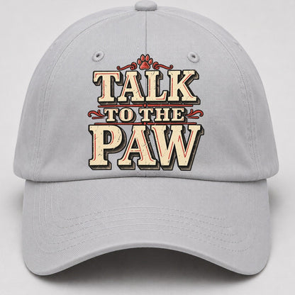 Talk To The Paw American Wit Baseball Cap – Light Gray