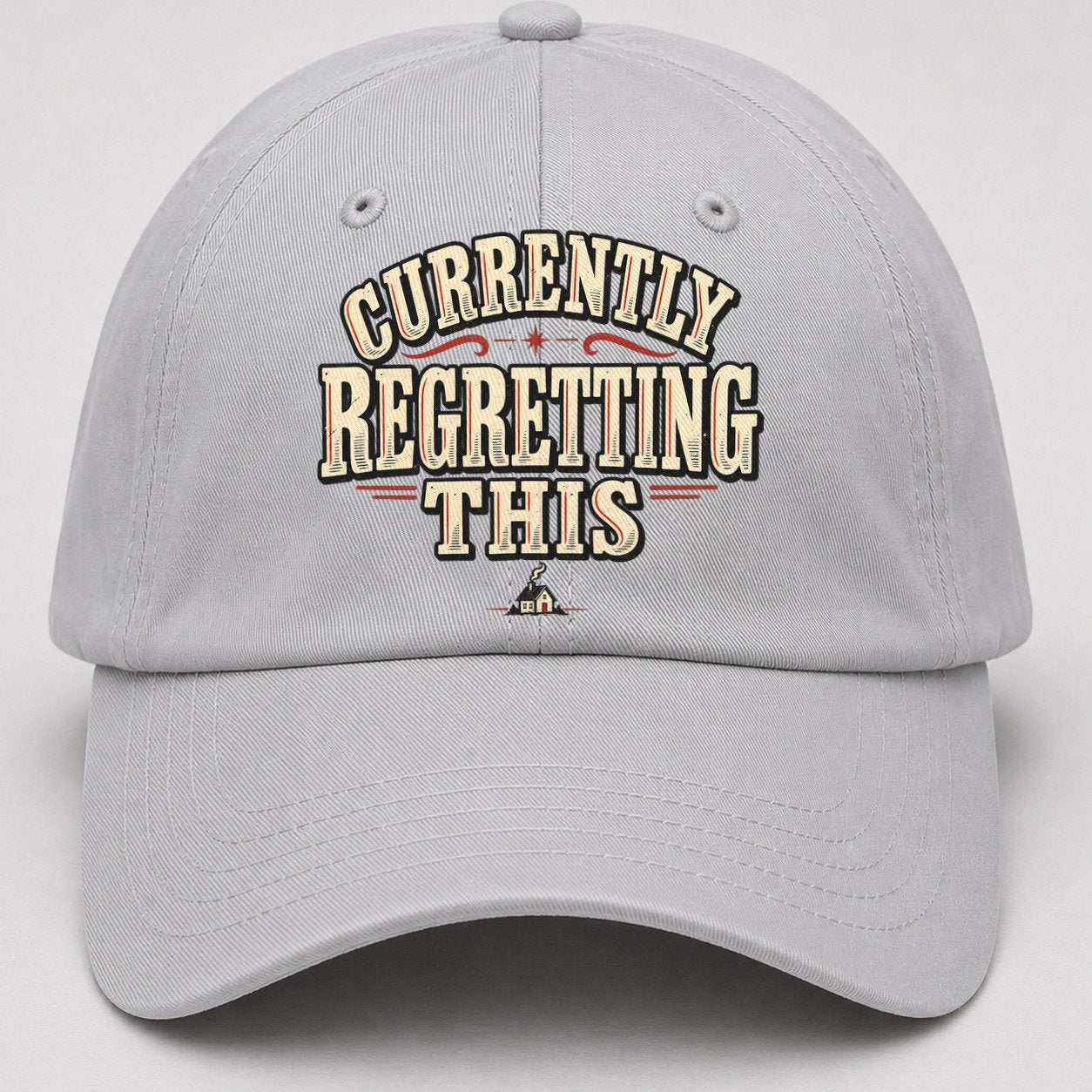 Currently Regretting This American Wit Baseball Cap – Light Gray
