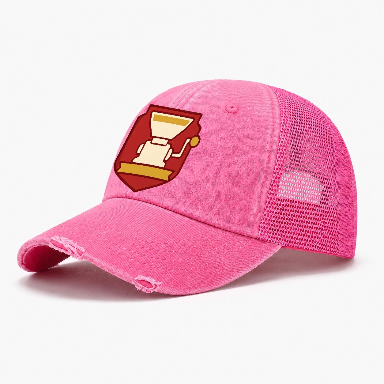 Grain Mill Crest Washed Trucker Hat – Rose