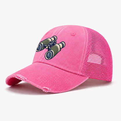 Field Binoculars Tiny Solo Marks Washed Trucker Hat – Rose