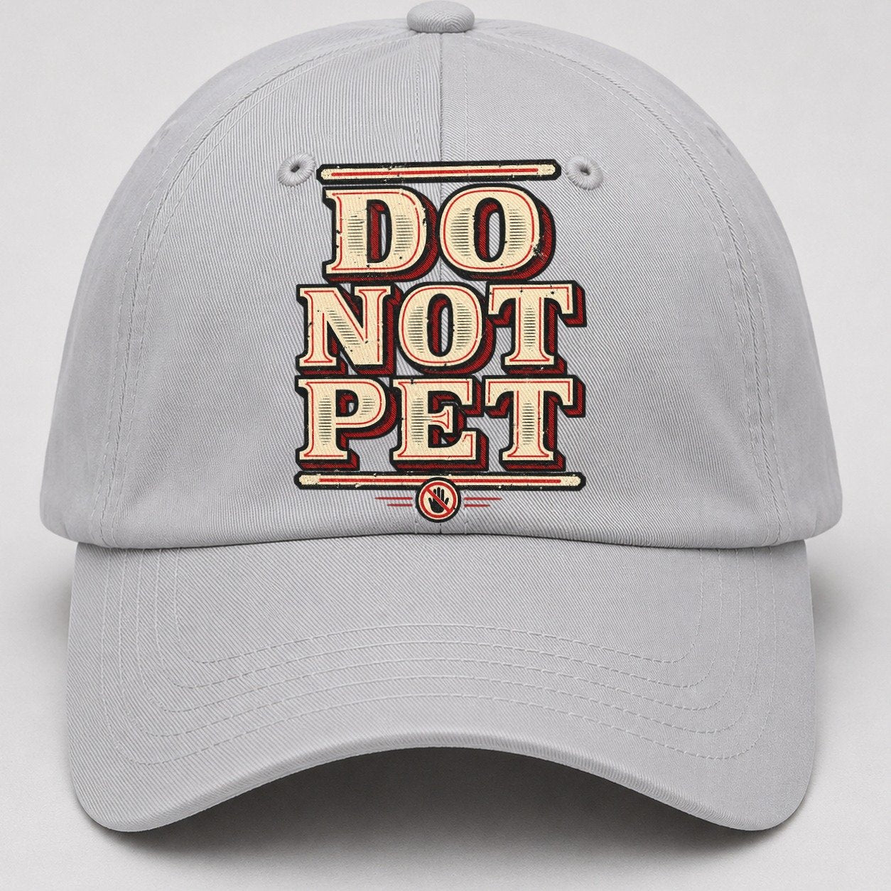 Do Not Pet American Wit Baseball Cap – Light Gray
