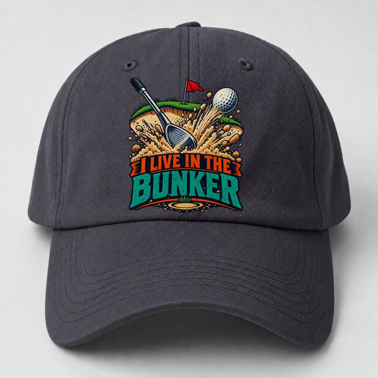 I Live In The Bunker Golf Life Baseball Cap – Urban Haze