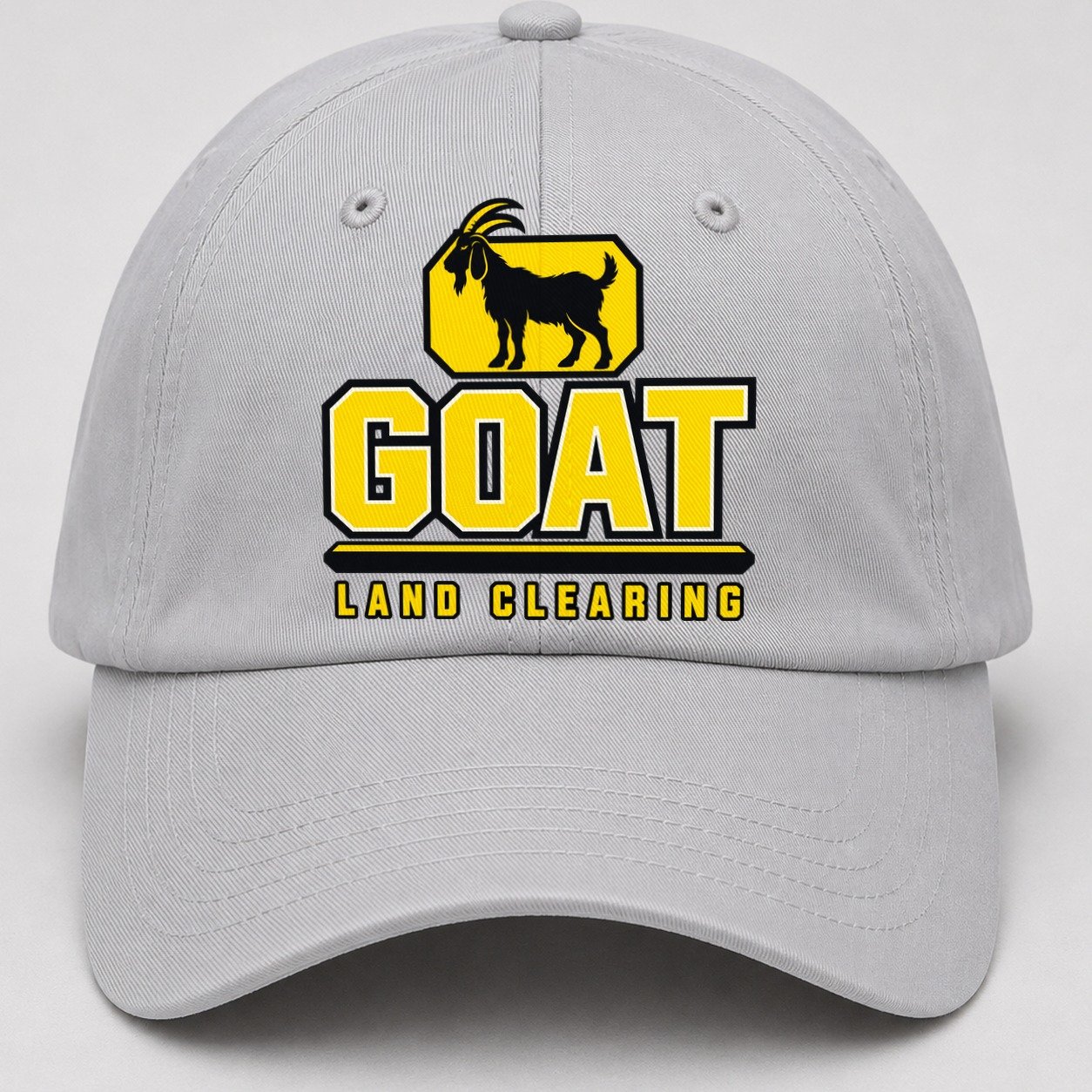 Goat Land Clearing Heavy Duty Baseball Cap – Light Gray