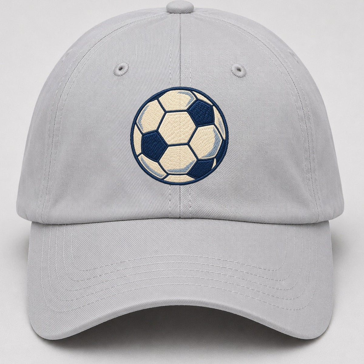 Soccer Ball Tiny Solo Marks Baseball Cap – Light Gray