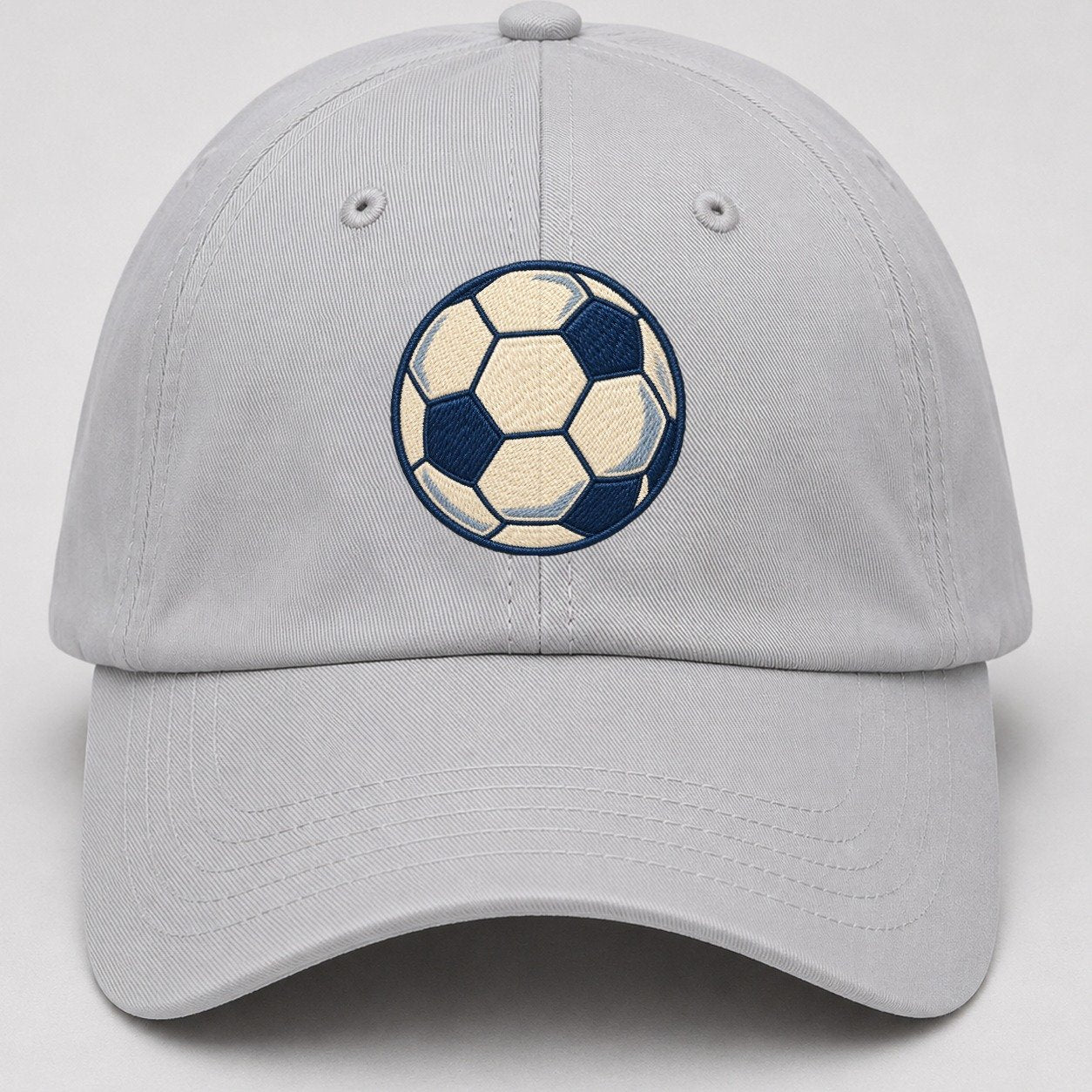 Soccer Ball Tiny Solo Marks Baseball Cap – Light Gray