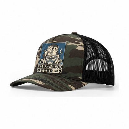 Otter Udon Slurp Club Trucker Hat – Woodland Camo Black