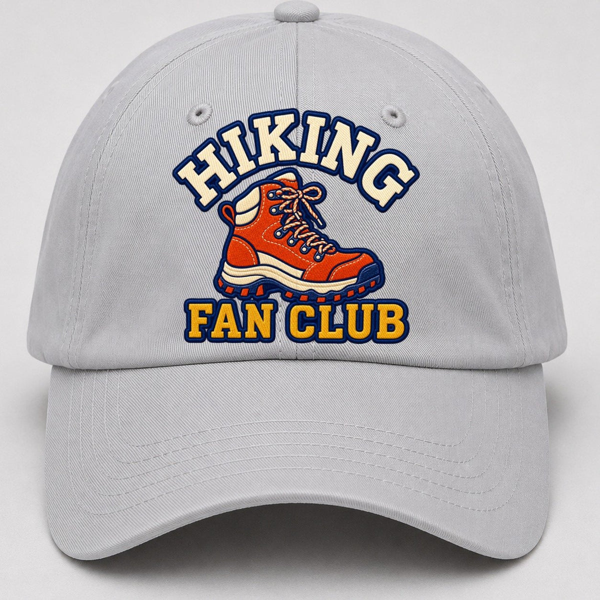 Hiking Fan Club Baseball Cap – Light Gray