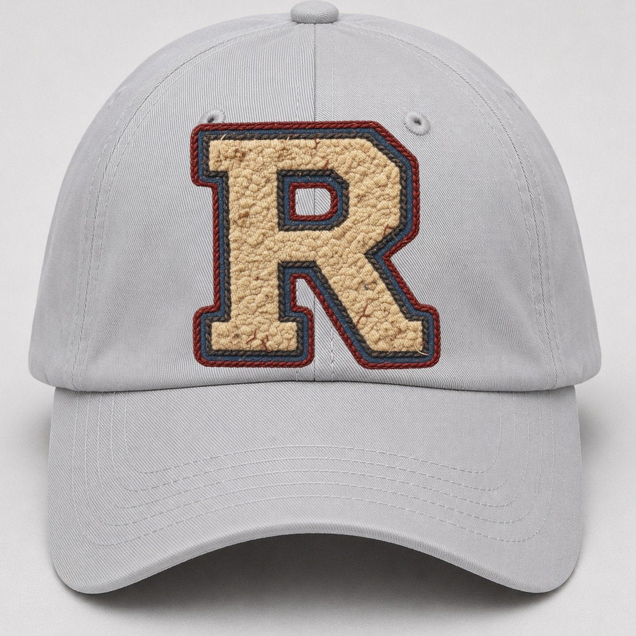 Varsity Chenille R Monogram Baseball Cap – Light Gray