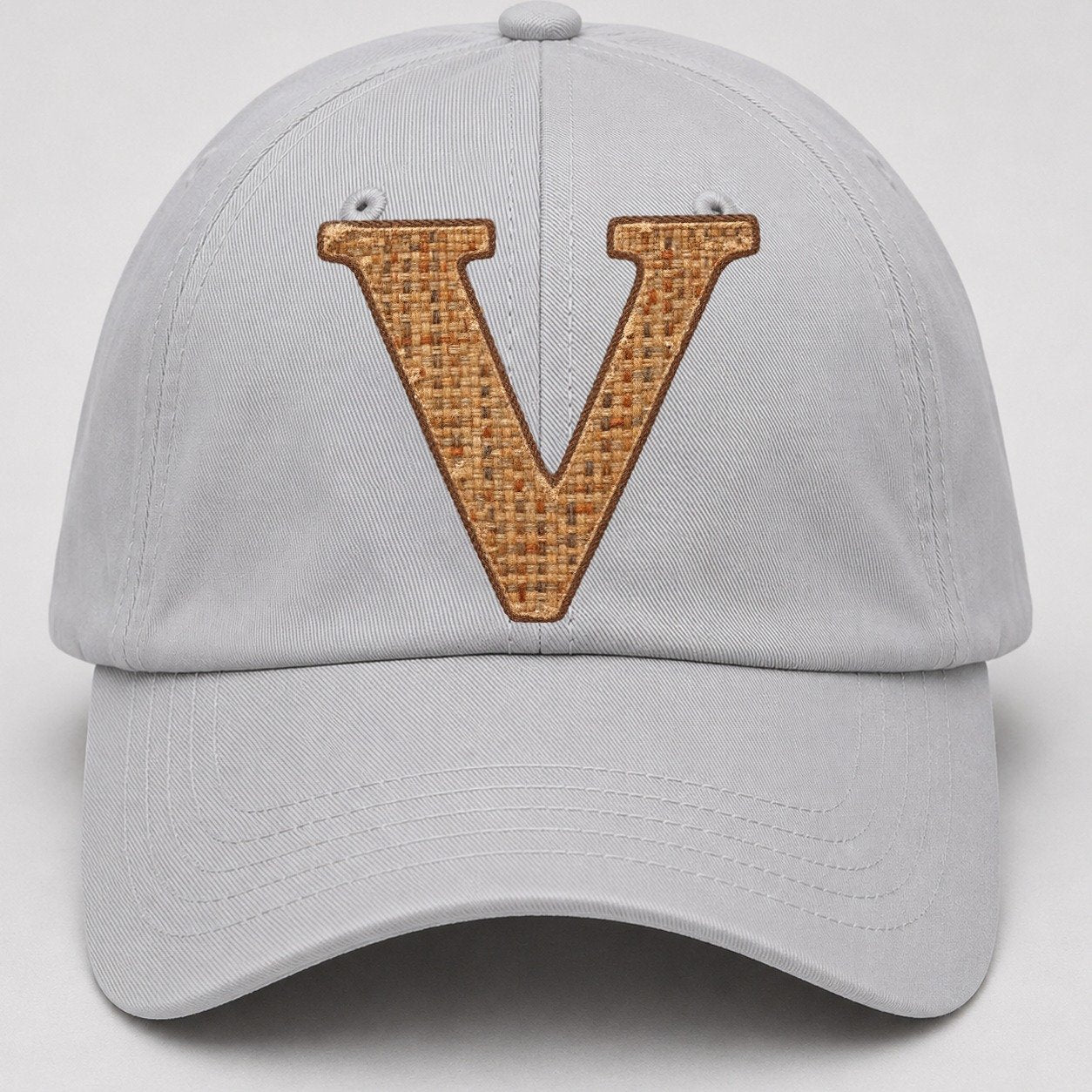 Woven Tweed V Monogram Baseball Cap – Light Gray
