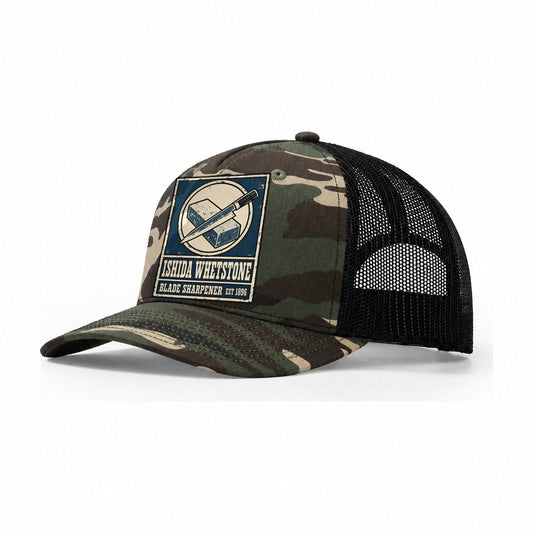 Ishida Whetstone Noren Trade Co Trucker Hat – Woodland Camo Black