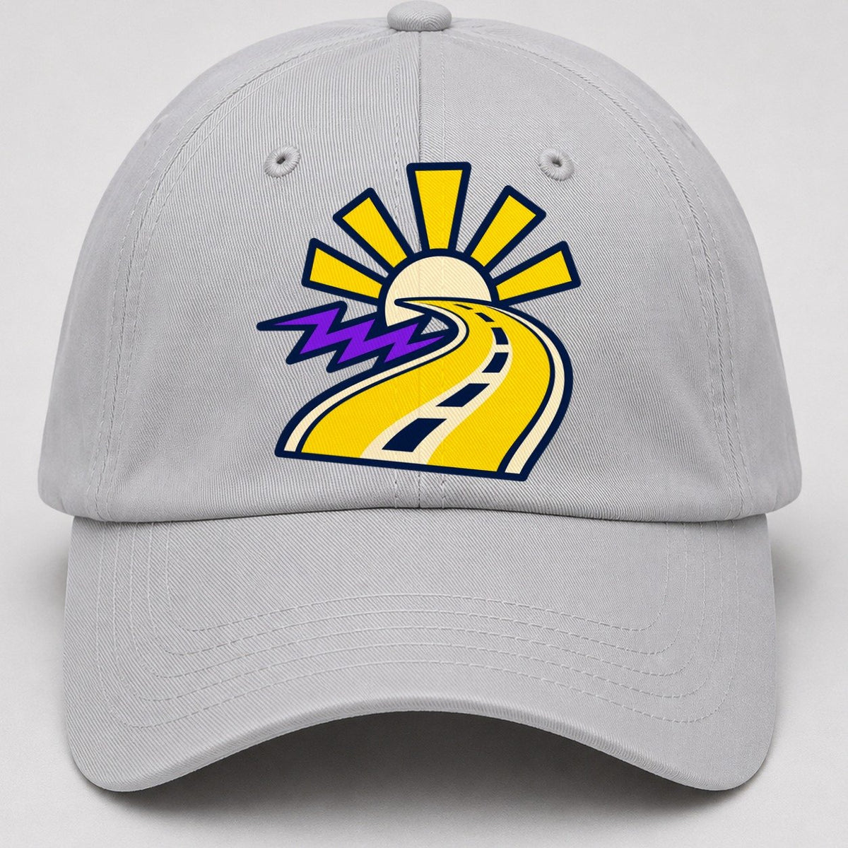 Road To Sunburst 90S Running Clubs Baseball Cap – Light Gray