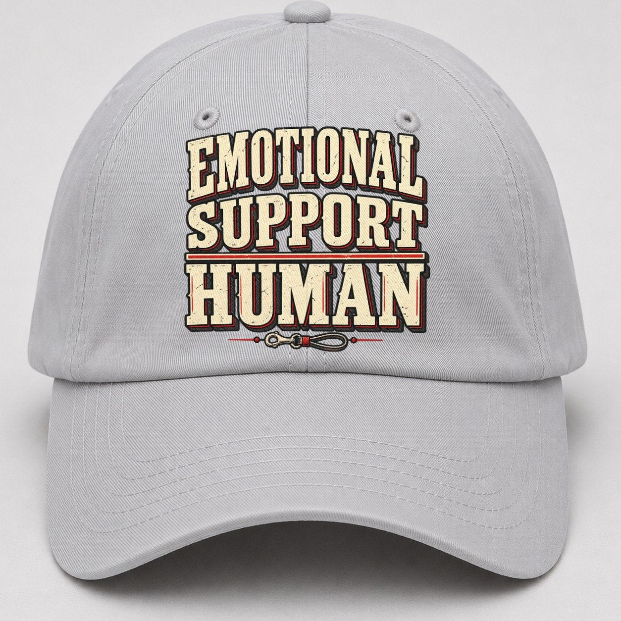 Emotional Support Human American Wit Baseball Cap – Light Gray