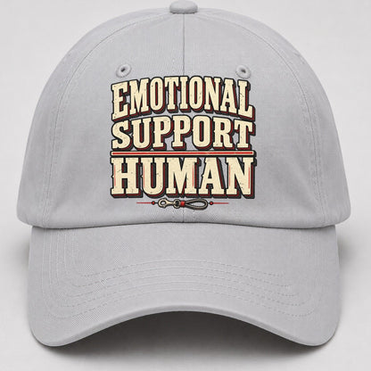 Emotional Support Human American Wit Baseball Cap – Light Gray