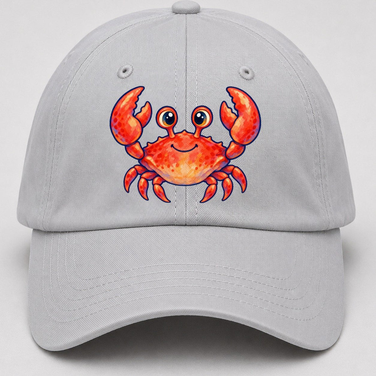 Crab Front Claw Hello Sea Sprite Baseball Cap – Light Gray