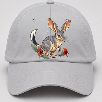 Greater Bilby And Sturt Desert Pea Australia Cultural Icons Baseball Cap – Light Gray