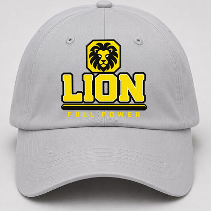 Lion Full Power Heavy Duty Baseball Cap – Light Gray