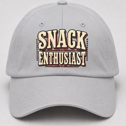 Snack Enthusiast American Wit Baseball Cap – Light Gray