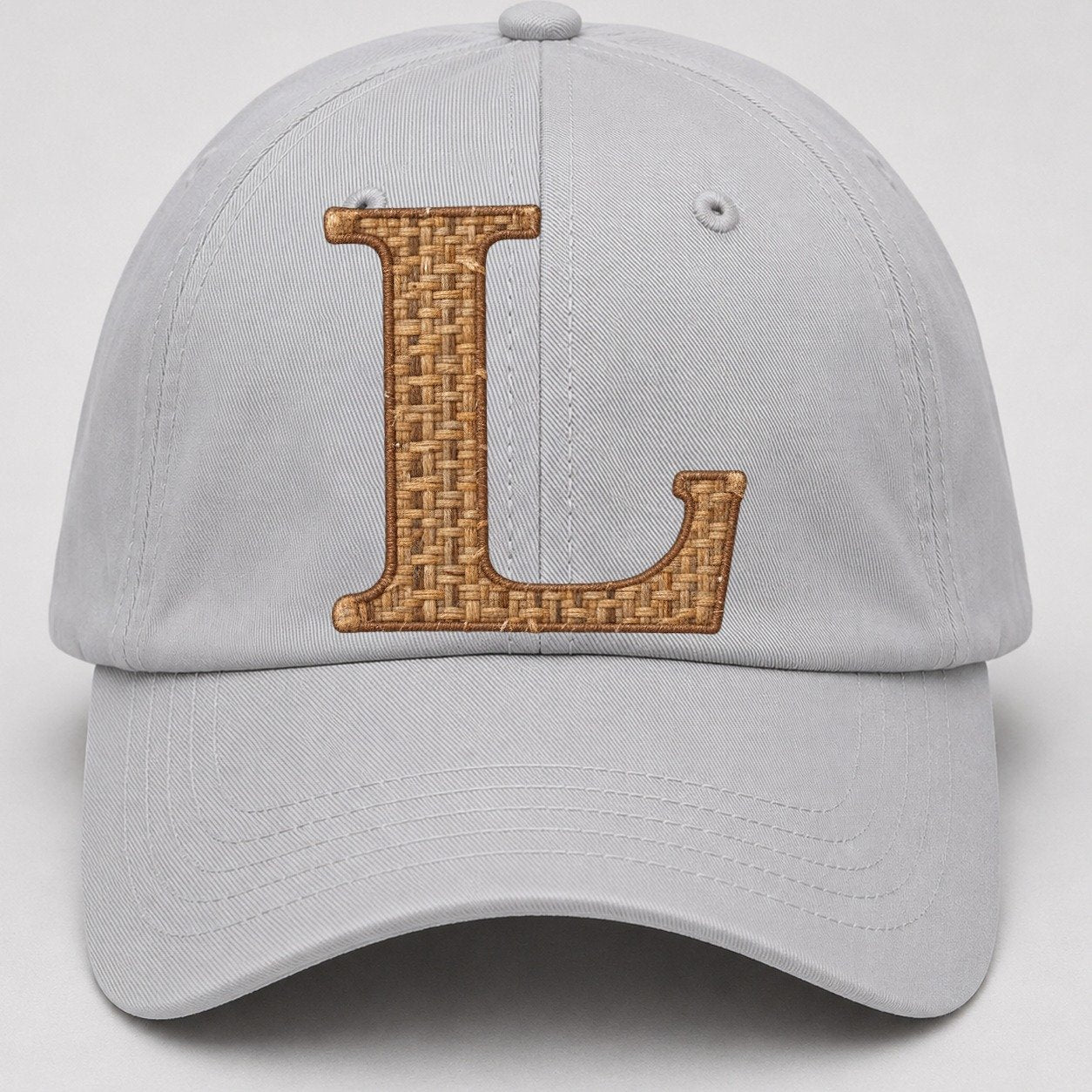 Woven Tweed L Monogram Baseball Cap – Light Gray