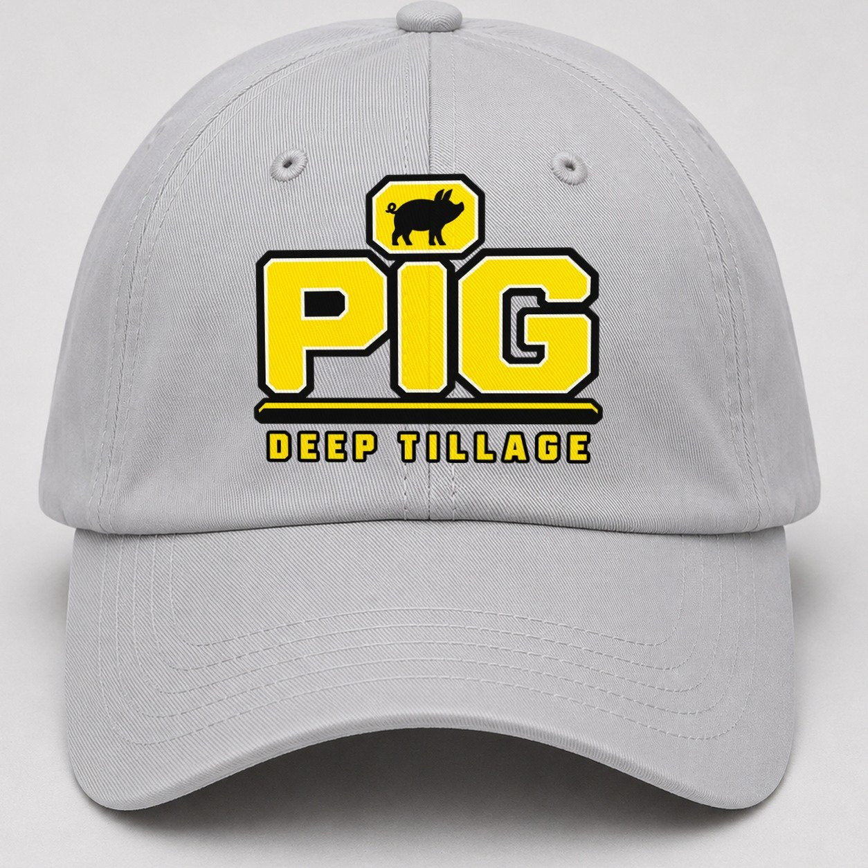 Pig Deep Tillage Heavy Duty Baseball Cap – Light Gray