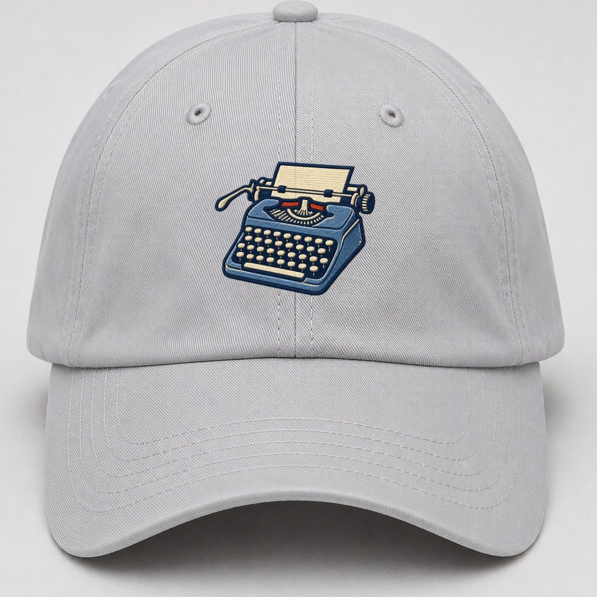 Manual Typewriter Tiny Solo Marks Baseball Cap – Light Gray