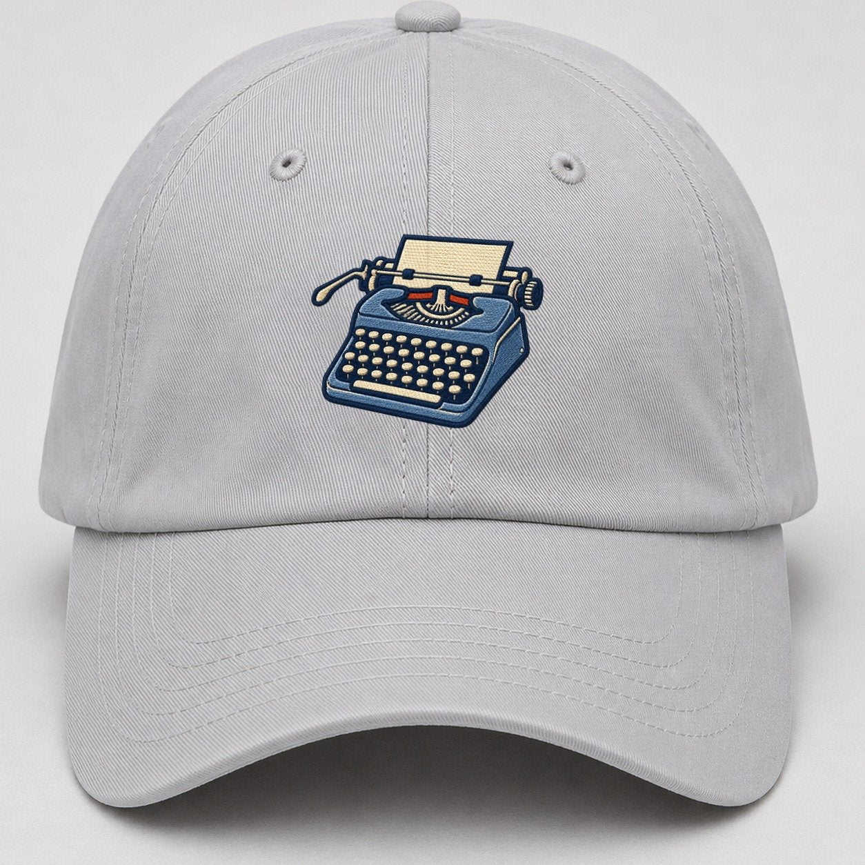 Manual Typewriter Tiny Solo Marks Baseball Cap – Light Gray