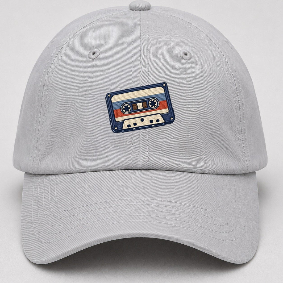Cassette Tape Tiny Solo Marks Baseball Cap – Light Gray