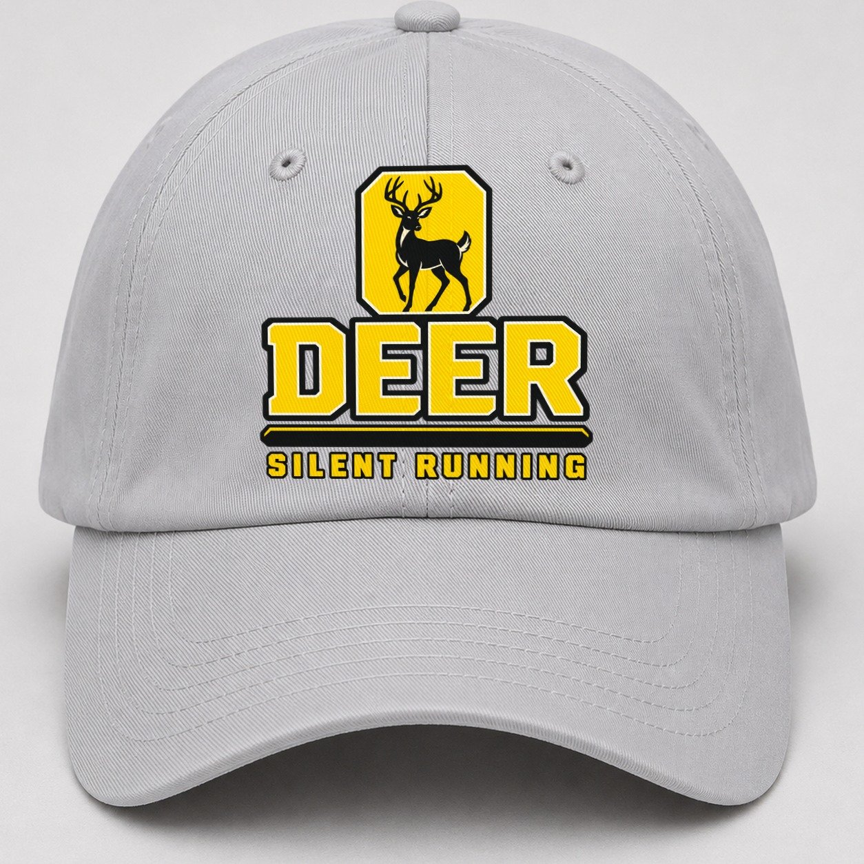 Deer Silent Running Heavy Duty Baseball Cap – Light Gray