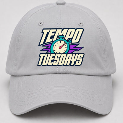 Tempo Tuesdays 90S Running Clubs Baseball Cap – Light Gray