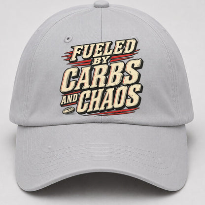 Fueled By Carbs And Chaos American Wit Baseball Cap – Light Gray