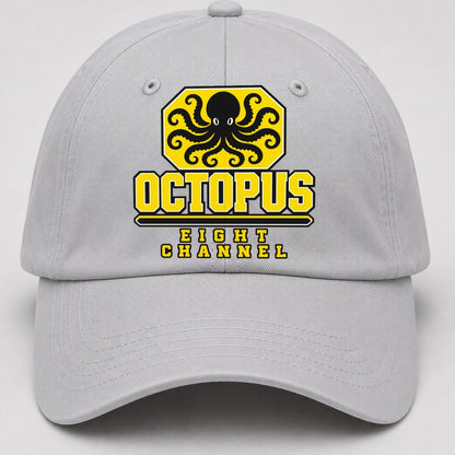 Octopus Eight Channel Heavy Duty Baseball Cap – Light Gray