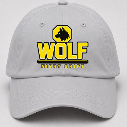 Wolf Night Shift Heavy Duty Baseball Cap – Light Gray